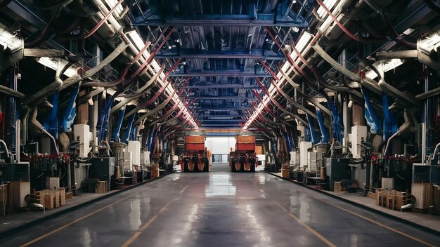 Foto equipo de la industria de producción de fibra de vidrio en la fabricación