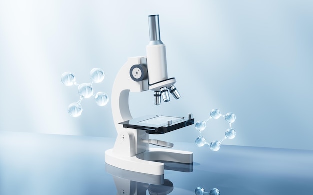 Equipo de laboratorio químico científico renderización en 3D