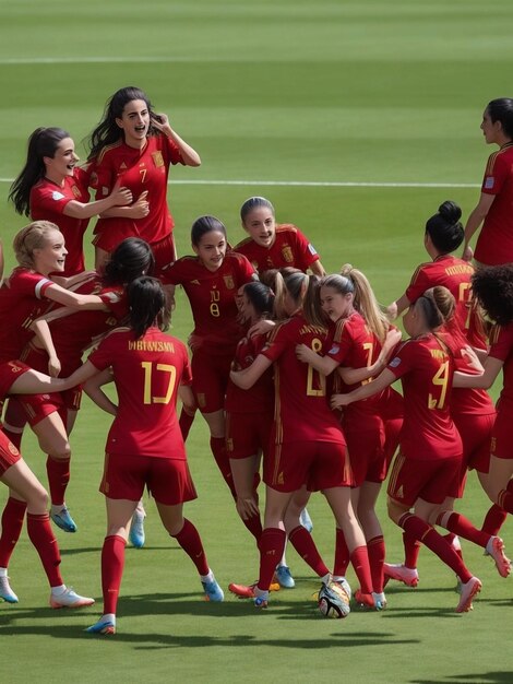 Foto el equipo nacional de fútbol femenino español