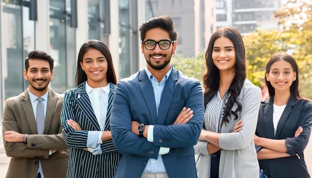 Equipo de negocios indios exitosos y socios Profesionales corporativos en el trabajo