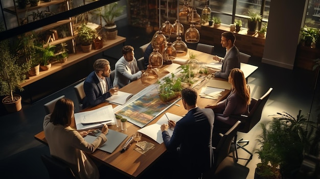 Foto equipo de negocios trabajando en una oficina moderna