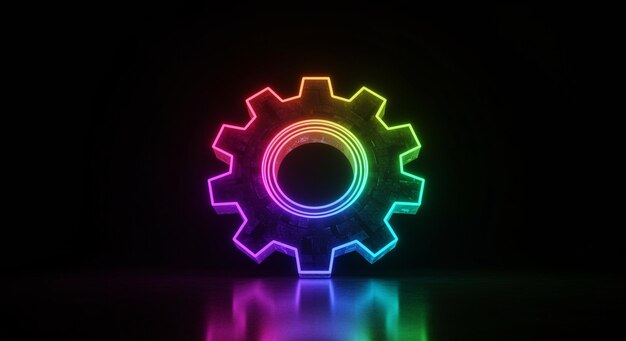 Equipo de neón arco iris