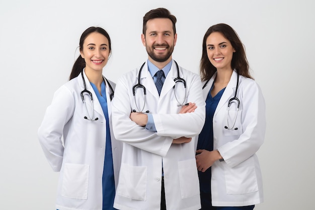 Equipo de personas Happy Doctor sobre fondo transparente