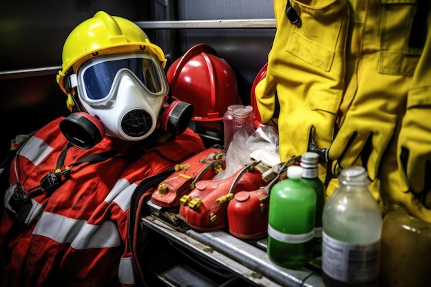 Equipo de protección especial utilizado dentro de la instalación química