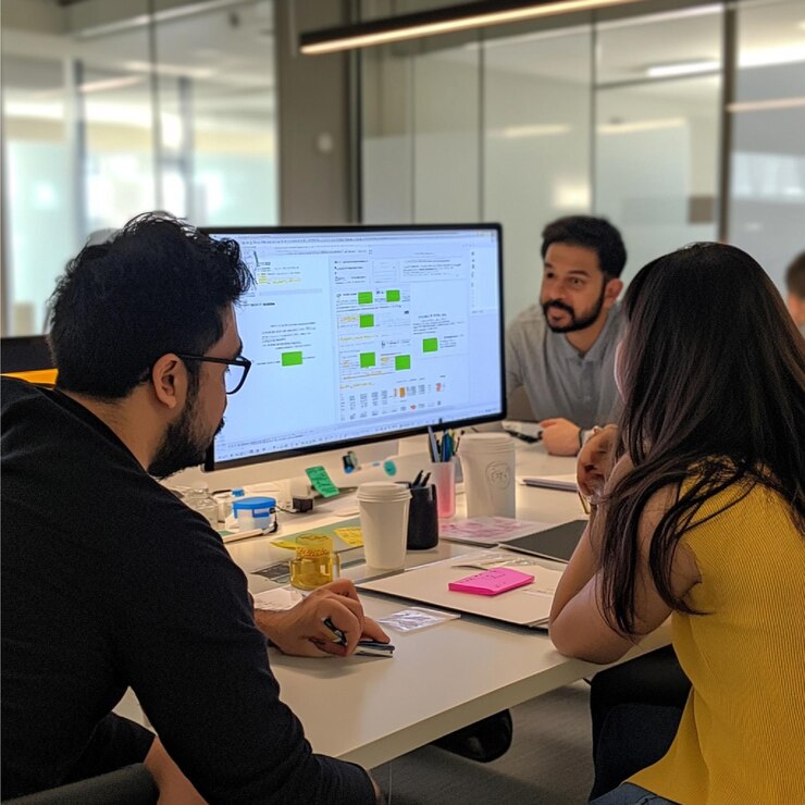 Foto equipo que trabaja en la usabilidad del producto y la experiencia del usuario