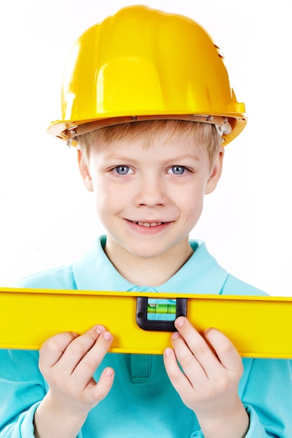 Foto equipos adorable casco de la sonrisa del niño