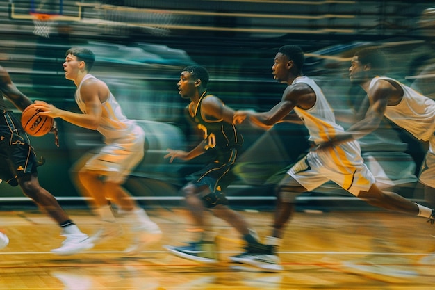 Foto los equipos de baloncesto que ejecutan rápido rompen el co generativo ai