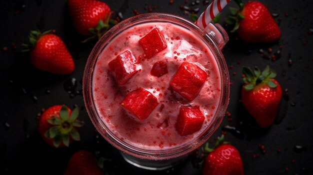 Erdbeer-Milchshake-Design