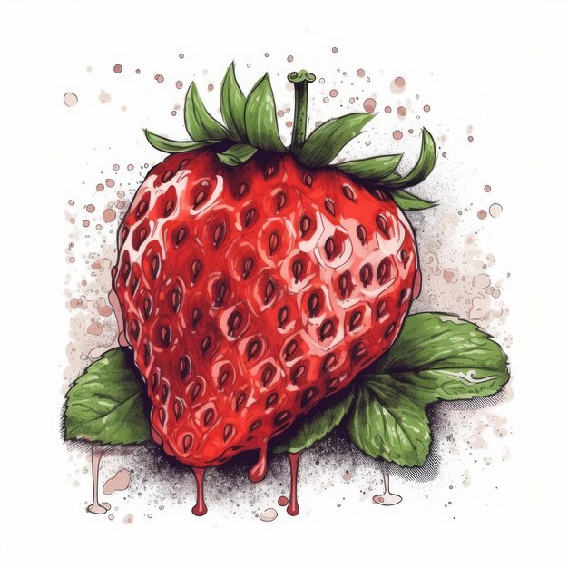 Erdbeer-Vektorillustration für T-Shirt, gezeichnet in Adobe Illustrator