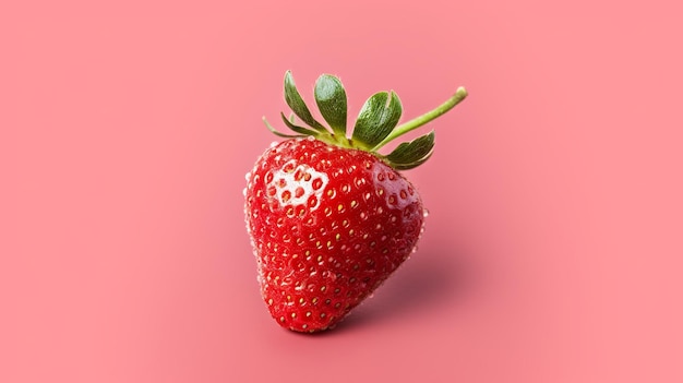 Erdbeere isoliert auf rosa Hintergrund Generative KI