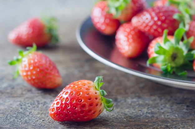 Erdbeeren auf Teller