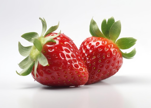 Erdbeeren auf Weiß