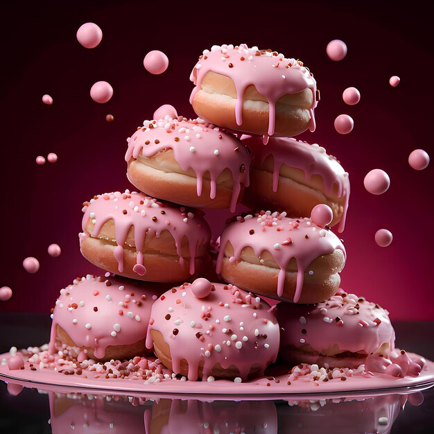 Foto erdbeeren-frost-donuts