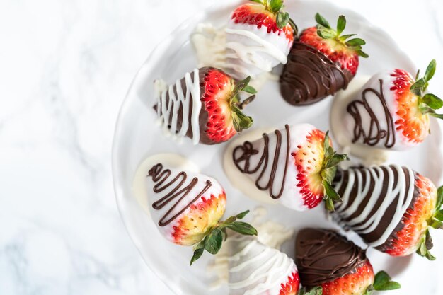 Erdbeeren in Schokolade