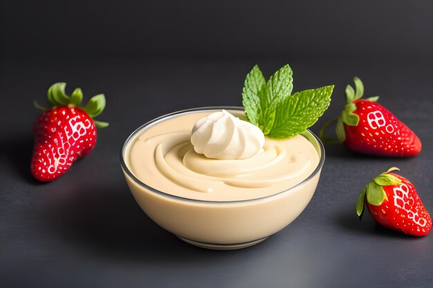 Foto erdbeeren mit creme-food-foto