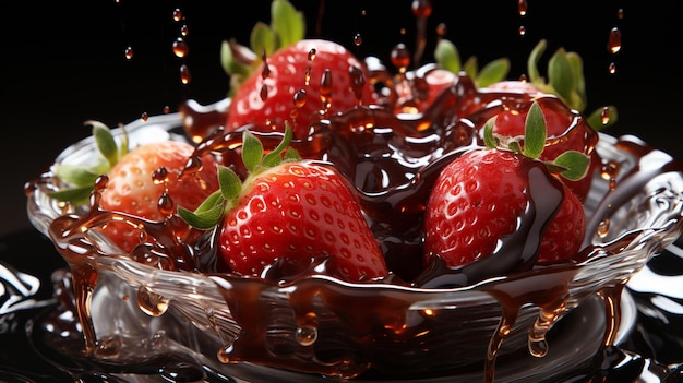 Erdbeeren und Schokolade ein köstliches, elegantes Dessert