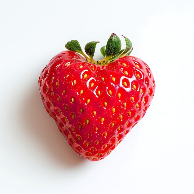 Erdbeerfrucht mit kleiner und herzförmiger Form und heller isolierter Clipart auf weißem BG-Foto