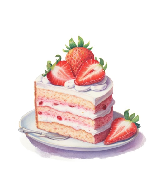 Erdbeerkuchen-Illustration