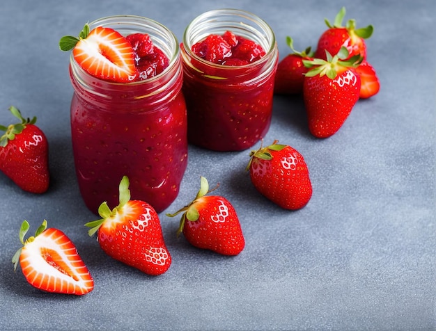 Erdbeermarmelade im Glas