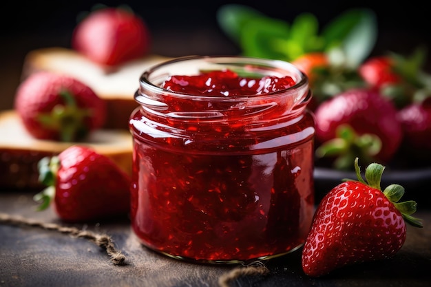 Foto erdbeermarmelade küchentisch professionelle werbung food-fotografie