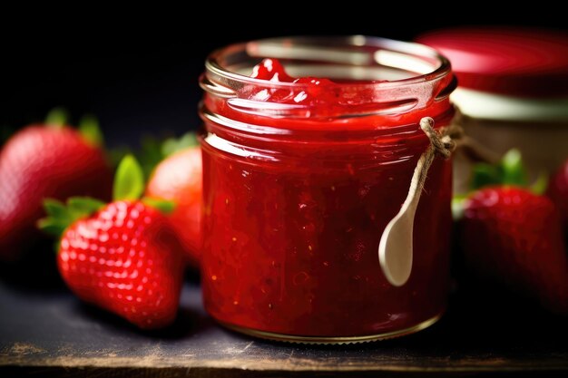 Erdbeermarmelade Küchentisch professionelle Werbung Food-Fotografie