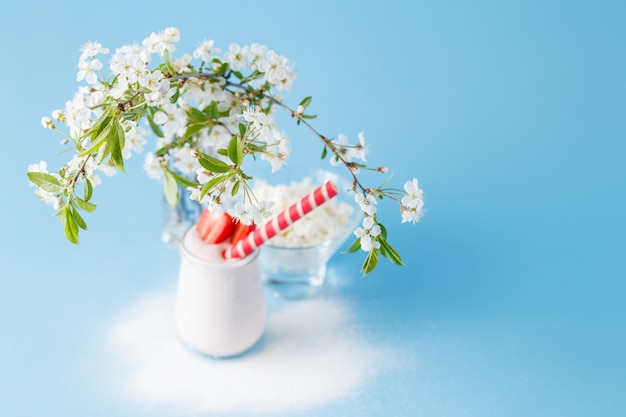 Erdbeermilchshake im Glas