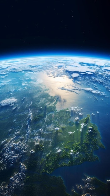 Erde aus dem Weltraum mit Blick auf die Erde
