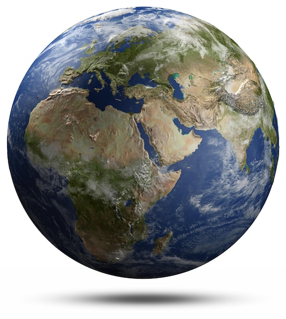 Erdkugel Afrika Europa und Asien 3D-Rendering