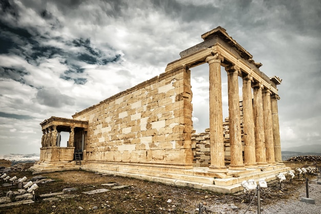 Erechtheion Tempel mit Caryatid Portal auf der Akropolis in Athen Griechenland