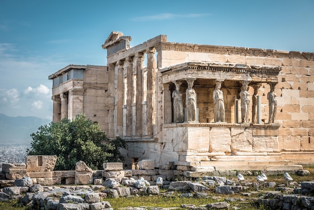 Erechtheion Tempel mit Caryatid Portal auf der alten Akropolis Athen Griechenland