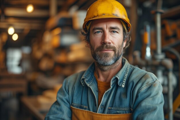 Foto erfahrener mechaniker im industriellen umfeld