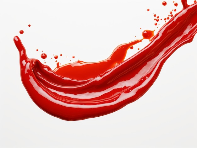 Foto erforschen sie die kunst des essens atemberaubende ketchup-spritzungen auf einer stark weißen leinwand