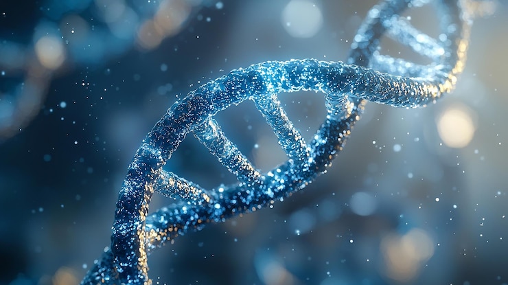 Foto erforschung der komplizierten struktur eines dna-moleküls in der biotechnologie generative ki