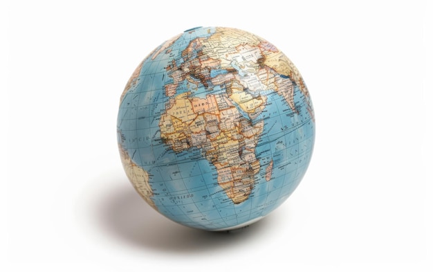 Erforschung globaler Perspektiven mit dem Bildungsglobus auf weißem Hintergrund