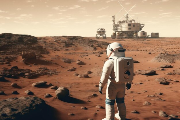Erforschung neuer Grenzen Astronauten auf der Oberfläche eines fremden Planeten