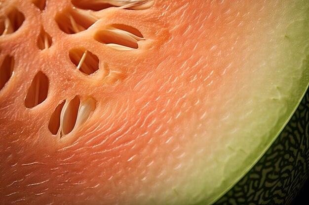 Erfrischende Melone halbe Nahaufnahme Erzeugen Sie Ai