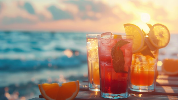 Erfrischende Sommercocktails am Strand