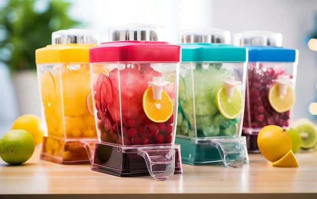 Erfrischende Sommerfreuden Eis-Fruchtsaft-Dispenser für Cool Slush oder Smoothie Generative KI