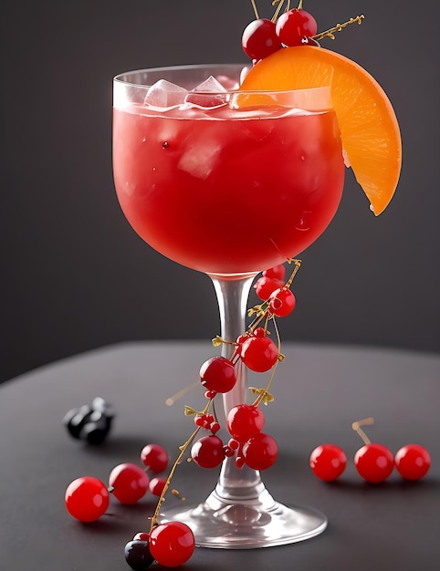 Erfrischender Cocktail mit selektivem Fokus auf Cranberry