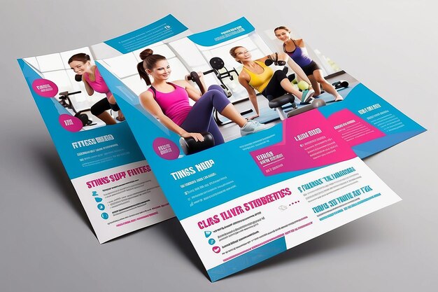 Erfrischender Flyer für Fitnesskurse