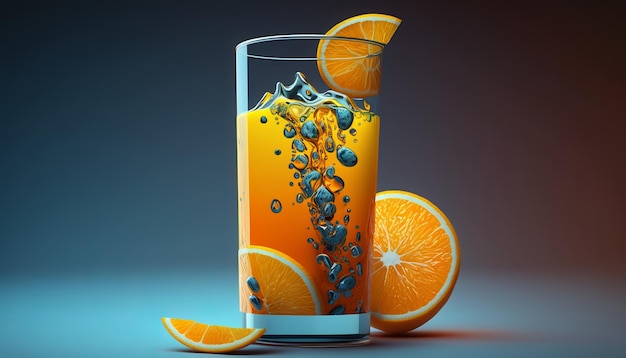 Erfrischender Orangensaft-KI-Generator