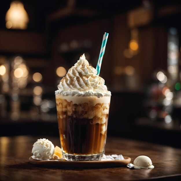 Erfrischender Root Beer Float mit Vanilleeis