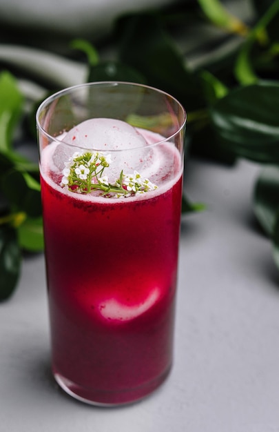 Erfrischender Rüben-Smoothie mit Kräutergarnierung