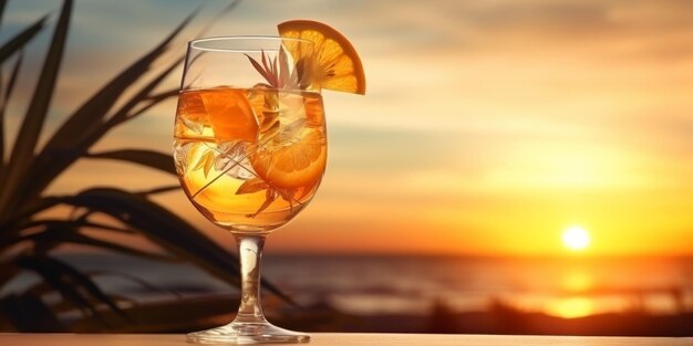 Erfrischender Sommercocktail für den Strand Generative KI