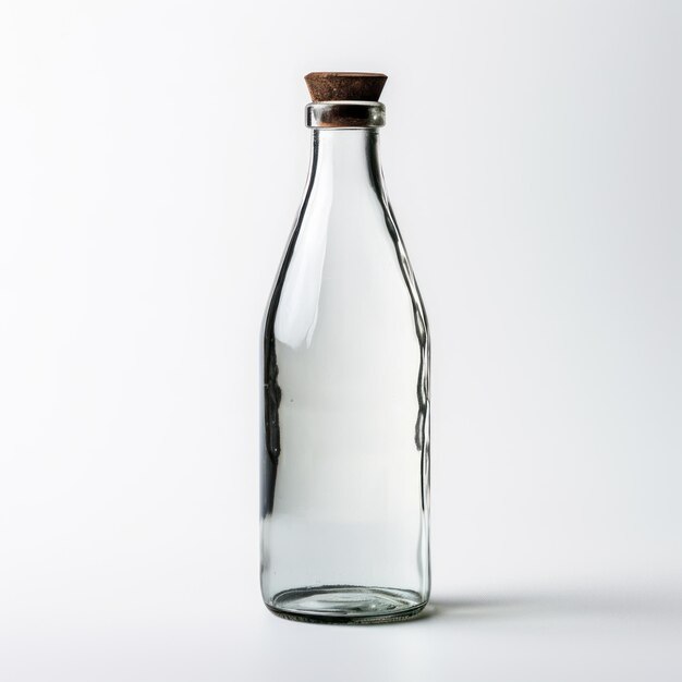 Erfrischendes Soda-Wasser in einer Glasflasche auf weißem Hintergrund