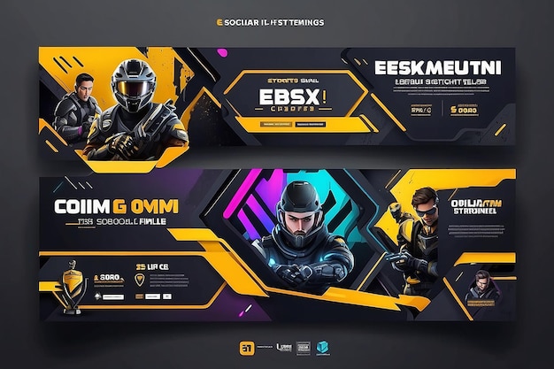 Ergebnis Match Esports Gaming Banner Vorlage für Social Media Post