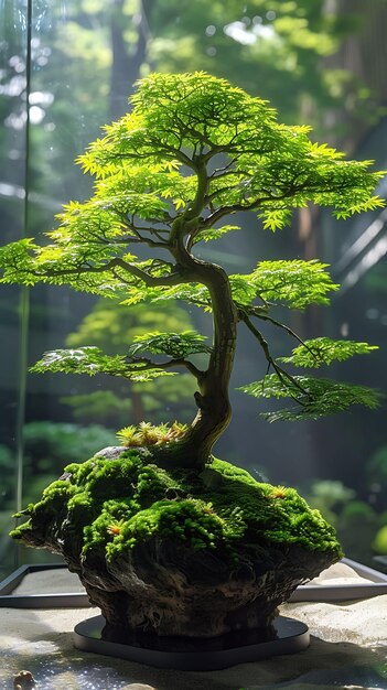 Foto erhöhen sie ihren raum mit der natur berühren sie einzigartige terrarien bonsai bäume moos kunst und mehr in japan