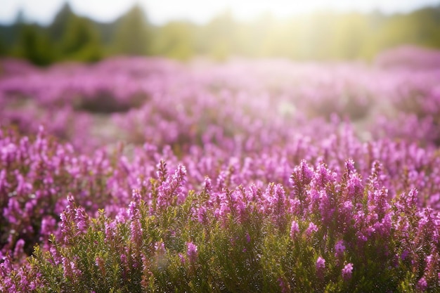 Erica Flower Field Summer Season gerar ai