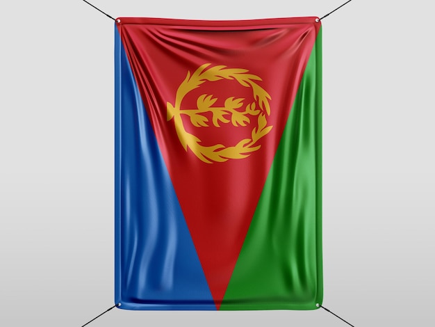 Eritrea de 3D Render bandera aislado y fondo blanco.