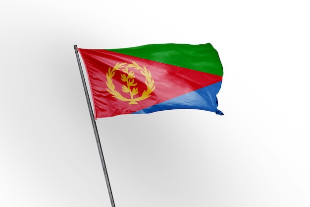 eritrea ondeando la bandera en una imagen de fondo blanco